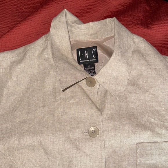 INC International Concepts Linen Blazer - Picture 5 of 5